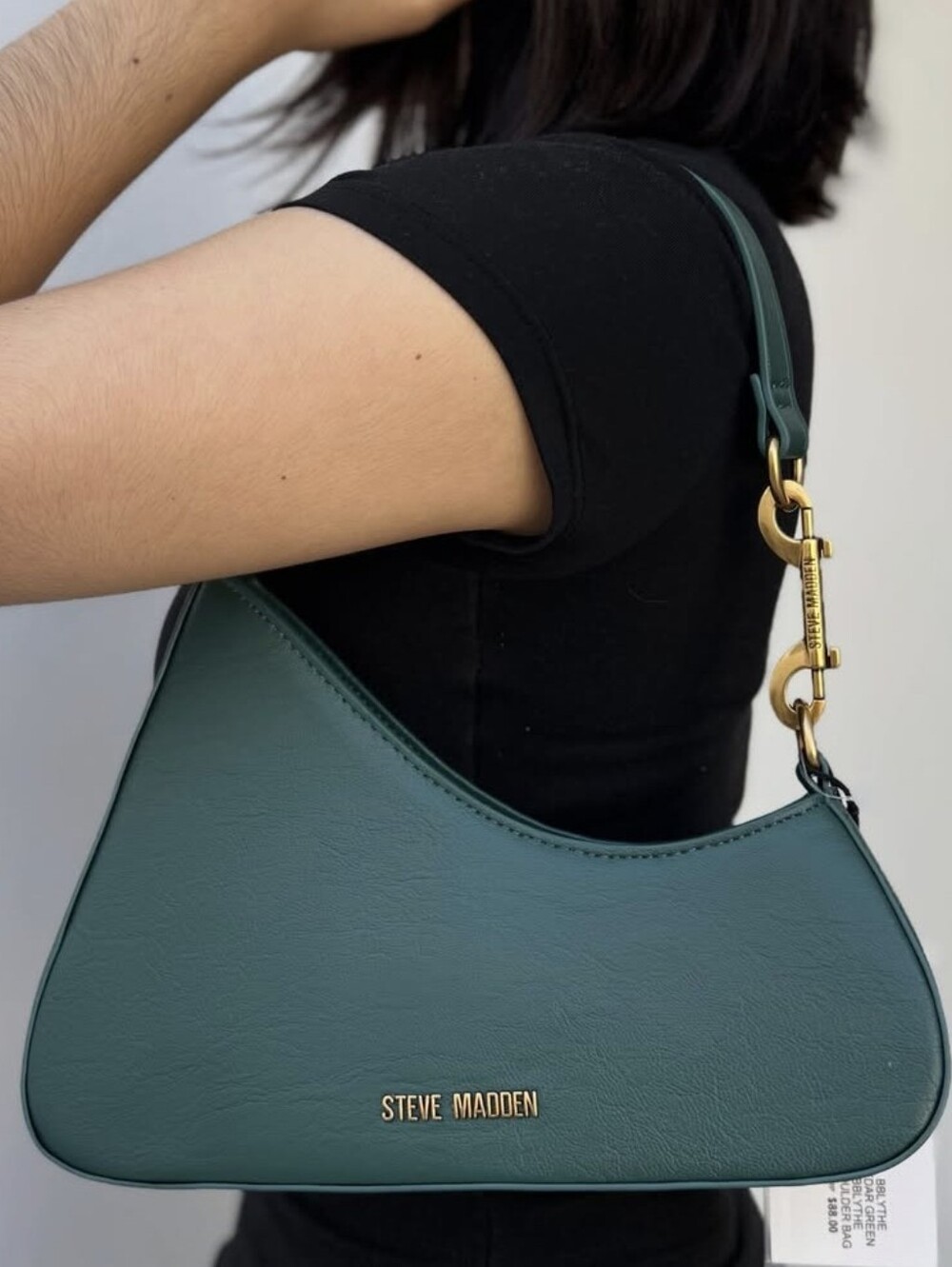 Steve Madden Teal Green Shoulder Bag with Gold Hardware